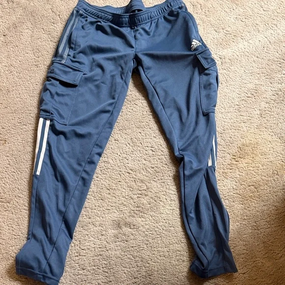 adidas Navy Cargo Pants with White Stripes - Picture 4 of 5